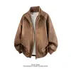 2026 Transfronterizo Otoño/Invierno Nuevo Retro Americano Cuello Alto Tie-Dye Chaqueta Talla Grande para Hombre Moda Casual Abrigo Cardigan