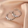 Brincos Grandes de Prata 925 para Mulheres, Brincos de Luxo Leve e Sofisticados com Senso de Design, Brincos de Argola de Nicho, Brincos Pendentes Exagerados, Brincos de Argola Simples