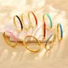 Pulsera de Acero de Titanio con Esmalte para Mujer, Lujo Accesible, Baño de Oro de 18K de Gama Alta, Pulsera de Acero Inoxidable Europea y Americana para Mujer, No se Desvanece