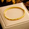 Pulsera de Malla de Abeja de Acero de Titanio de Alta Gama y Moda con Incrustaciones de Diamantes para Mujer, Rombo Geométrico Simple, Pulsera de Malla de Aliento de Bebé