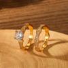 Anillo de dos piezas transfronterizo de AliExpress, anillo wish de joyería clásica de comercio exterior europeo y americano para mujer