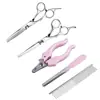 Amazon hot pet suprimentos cortadores de unhas tesouras beleza pet quatro peças conjunto pet terno de beleza atacado