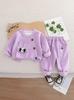 Conjunto para Bebê Menina Recém-Nascido e Criança Pequena Roupas Primavera & Outono 2025 0-6 Anos Conjunto Casual de Moletom Infantil Conjunto de Duas Peças Estilo Ocidental 3