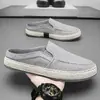 Sapatos Casuais Masculinos Slip-On da Moda de Verão Loafers Casuais Estilo Coreano Sapatos Respiráveis de Lona de Linho