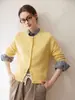 Nuevo cárdigan de cachemira para mujer Otoño e Invierno, Cuello redondo, Suave y amigable con la piel, Adelgazante, Engrosado, De un solo pecho, Chaqueta de punto versátil