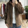 Chaqueta polar de manga larga con cremallera para mujer, chaqueta de forro polar coral de manga larga para invierno, chaqueta L449753 459794
