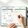 Agenda diaria versión inglesa 2027 transfronteriza, calendario de una página por día, manual de eficiencia horaria, cuaderno personalizable