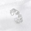 Europa e Estados Unidos transfronteiriços novo anel aberto com fivela de ferradura oca anel feminino simples da moda em forma de U anel de diamante anel atacado