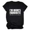 EU SOU o Favorito da Mamãe Amazon Wish Site Independente Moda Versátil Feminino Casual Gola Redonda Manga Curta Camiseta