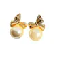 Pendientes de Lazo con Perlas y Aguja de Plata S999, Modernos y Versátiles, Diseño de Nicho, Gama Alta, Lujo Ligero, Pendientes Elegantes y Únicos