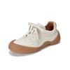 Zapatos Blancos de Piel de Vaca de Primera Capa de Alta Calidad para Mujer, Zapatos de Mujer con Punta Plana, Nuevo Estilo Primavera 2026 Zapatos Casuales Estilo Deportivo de Piel Genuina