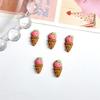 Libro Rojo Caliente Nuevo Dibujo Animado Lindo Estilo Ins Conos de Helado Resina DIY Accesorios para Uñas