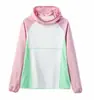 Camiseta Base de Ciclismo al Aire Libre de Verano, Secado Rápido, Bloqueo de Color, Malla Transpirable, Manga Larga con Capucha para Hombres y Mujeres 12142