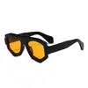 Gafas Planas Personalizadas Transfronterizas Gafas de Sol Asimétricas Europeas y Americanas Ins Viajes Fotografía Callejera Monturas de Gafas Coloridas para Mujer