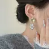 Aretes de Borla de Perlas en Forma de Racimo de Uvas para Mujer, Retro Elegantes, Versátiles y de Alta Gama, Aretes de Perlas Rosa Manta
