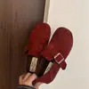 Mules planas elegantes y minimalistas con diseño de hebilla de cinturón, nueva colección 2026, estilo retro old-money, mocasines sin cordones