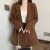 Tiro real~ Chaqueta cárdigan de punto de estilo casual para mujer, otoño e invierno 2026, suéter holgado talla grande, prenda exterior de punto