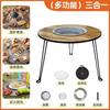 Conjunto de Fogareiro para Chá Indoor Aoran com Mesa de Churrasqueira a Carvão para Churrasco no Quintal