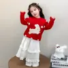 Suéter para Niña Otoño e Invierno 2025 Nuevo Estilo Moda Infantil de Invierno Moda para Bebé Cálido de Invierno Forrado de Polar Top de Punto