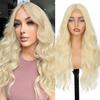 Europa e Estados Unidos comércio exterior transfronteiriço fornecimento de perucas cabelo longo cacheado feminino castanho franja oito ondas grandes peruca mecânica atacado