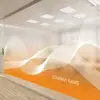Película Translúcida pero No Transparente para Oficina Gradiente Vidrio Esmerilado Logotipo de Nombre de Empresa Panel Decoración de Tienda Pegatina