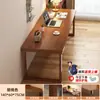 Mesa de computador com pernas de madeira maciça para quarto, mesa para home office, bancada longa, mesa grande para jogos, mesa dupla de mesa
