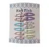 Presilha Colorida de Xadrez para Bebê com Estampa de Onda Gota d'Água Presilha de Cabelo para Franja Lateral de Menina Cabelo Fino Presilhas Acessórios de Cabelo