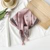 Novo turbante doce feminino borla lenço de seda impresso lenço de seda de alta qualidade atacado algodão e linho pingente pequeno lenço quadrado
