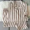 Pijama Rosa de Encaje para Mujer de Talla Grande en Stock del Fabricante, Lindo Ropa de Casa Azul a Cuadros con Bordado de Pony para Primavera y Otoño