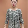 Camiseta Impresa de Manga Tres Cuartos Elegante con Cuello Redondo, Venta Caliente 2026 Moda de Verano, Transmisión en Vivo de Dropshipping Original