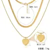 Collar Cruzado Europeo y Americano de Corazón de Mariposa y Trébol de Cuatro Hojas de la Suerte, Collar Multicapa Elegante y Sencillo de Acero Inoxidable de Alta Gama