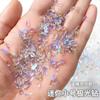 Resina acrílica color transparente tamaño pequeño forma plana broca para uñas color mezclado espíritu cálido aurora champán adornos para uñas