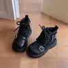 Botas Martin da Moda para Meninas 2026 Outono/Inverno Novas Botas Infantis Elegantes com Pelúcia Curta Versátil para Crianças de Média e Mais Velhas Botas de Couro