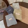 Sussurro Listrado~Roupa Íntima Confortável e Respirável de Cintura Média para Meninas Algodão Puro 10A Boxer Antibacteriano Feminino