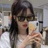Gafas de Sol Protección Solar Montura Pequeña Xiaohongshu Jennie Mismo Estilo Gafas de Sol Mujer Retro Marrones Venta al por Mayor