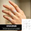 Pegatinas de tatuaje de dedo con lámina plateada, con líneas finas, mariposas, llamas, planetas, lunas y estrellas, para los nudillos y el dorso de la mano; impermeable