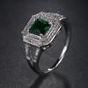 Anillo de esmeralda transfronterizo con incrustaciones de circonitas micro Serie Green Ring Joyería de moda de marca Tide al por mayor una generación de cabello