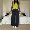 Colección otoño/invierno 2026: pantalones anchos de estilo ballet para mujer con un dobladillo fluido y volantes, pantalones rectos casuales versátiles de estilo coreano