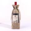 Bolsa para botellas de vino con ventana y boca de viga, creativa, de lino, para embalaje de vino tinto, bolsa de arpillera para regalo, bolsa de almacenamiento con logotipo impreso