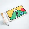 Tapete Absorvente Irregular Fofo para Banheiro Tapete Geométrico Abstrato para Porta de Vaso Sanitário Tapete Decorativo para Vestiário Guarda-roupa