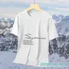 Camiseta Deportiva Transpirable de Seda Helada de Comercio Exterior para Hombre, Camiseta Holgada de Moda de Verano, Informal, Logo Impreso, Talla Grande, Manga Corta, Venta al por Mayor