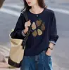 Sudadera de punto con estampado de frutas, moda de otoño, dulce, rejuvenecedora, adelgazante, versátil, casual, empalme a cuadros, manga larga