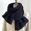 Bufanda de Punto de Color Puro Invierno 2025 Ins Estilo K Versátil Pareja Lana Bufanda Cálida Fabricante Accesorios Mayoreo