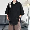 Camisas de Manga Curta em Seda Gelada com Estampa de Estrelas para Homens e Mulheres, Camisas Finas de Verão para Férias na Praia, Tops Casuais Estilo Hong Kong