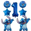 Nuevo Bebé Estrella stitch Dibujo Animado Dibujo Animado traje de globos de aluminio decoración de fiesta de cumpleaños juguetes para niños