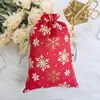 Bolsillo de arpillera con cordón de Navidad Bolsita para el día de Nochebuena para manzanas Caja de regalo para dulces y bocadillos navideños Bolsa de regalo Al por mayor