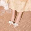 Zapatos de Tacón Alto Modernos y Versátiles para Mujer Primavera y Verano 2025 Nuevo Estilo Estilo Francés Estilo Suave Stiletto Flor Zapatos de Boda