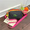 2026 Verão Novo Estilo Patchwork Cor Contrastante Multicamada Grande Capacidade Tecido Impermeável Bolsa Transversal Fashion Bolsa de Ombro Necessaire