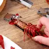 Ferramenta para descascar camarão de cozinha, especificamente projetada para lagostins. Uma ferramenta doméstica para descascar e remover facilmente as cascas e a carne sem danificar o camarão