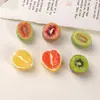 Accesorios de Resina para Manualidades de Dibujos Animados Mini Pomelo Kiwi Melón Cantalupo Pasador Hebilla de Zapato Llavero Colgante Accesorios